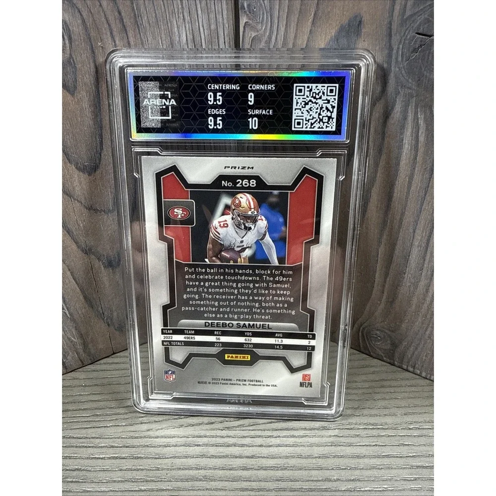 2023 Panini‎ Prizm green wave #268 Deebo Samuel Arena 9.5